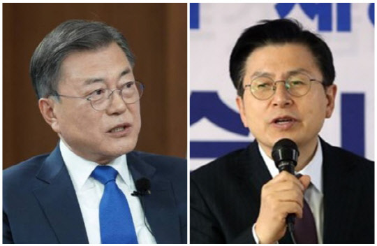 문재인 전 대통령(왼쪽)과 황교안 전 국무총리. <연합뉴스>